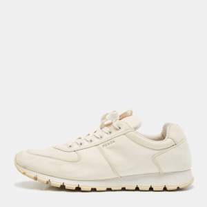Prada Sport White Canvas Lace Up Sneakers Size 46