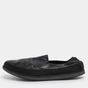 Pre Owned Prada Sports Black Leather Scrunch Slip On Sneakers Size 45