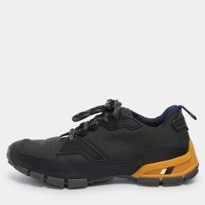 Pre Owned Prada Sport Multicolor Leather and Mesh Low Top Sneakers Size 42.5