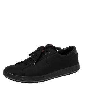 Pre Owned Prada Sports Black Nylon Lace Up Low Top Sneakers Size 42.5