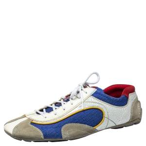 Pre Owned Prada Sport Multicolor Nylon, Suede and Leather Lace Up Sneakers Size 45 