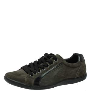 مملوكة مسبقًا حذاء رياضى برادا سبورت أربطة سويدى أخضر مقاس 41.5