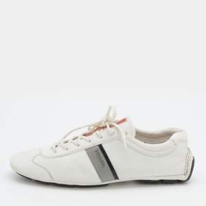 Pre Owned Prada Sport White Leather Low Top Sneakers Size 42