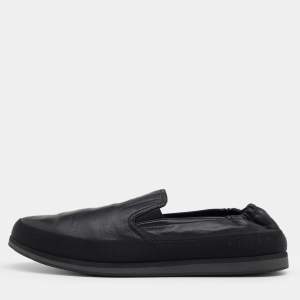Pre Owned Prada Sport Black Leather Scrunch Slip On Sneakers Size 43