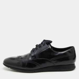 Prada Sport Black Leather Lace Up Derby Size 42