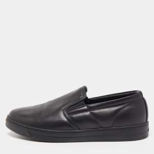 Prada Sport Black Leather Low Top Sneakers Size 41