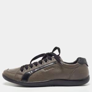 Prada Sport Two Tone Leather Low Top Sneakers Size 42