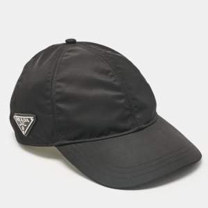 Prada Black Logo Re-Nylon Baseball Cap XL