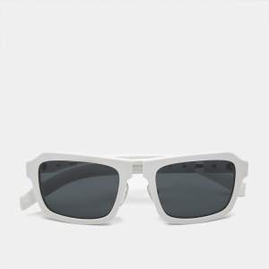 Prada White/Black SPR 09X Rectangle Sunglasses