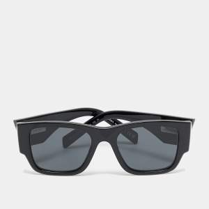 Pre Owned Prada Black SPR 10Z Symbole Square Sunglasses