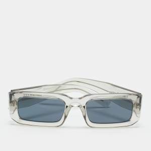 مملوكة مسبقًا Prada Transparent/Black SPR 06Y Symbole Rectangle Sunglasses