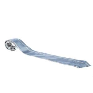 Prada Grey and Blue Printed Silk Traditional Tie