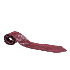 Prada Blush Red Stripe Patterned Traditional Silk Tie