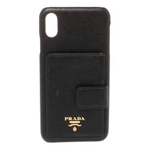 Prada Black Leather Iphone Xs Max Phone Case