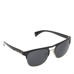 Pre Owned Prada Black/Gold SPR 52Q Square Sunglasses