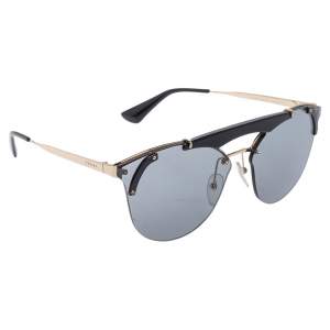 Pre Owned Prada Black Acetate SPR53U Aviator Sunglasses 