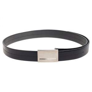 Prada Black Leather Buckle Belt 100 CM