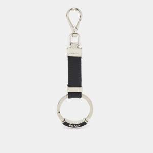 Prada Black Leather Key Chain