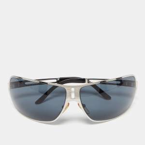 Prada Silver/Black SPR54H Rectangle Sunglasses