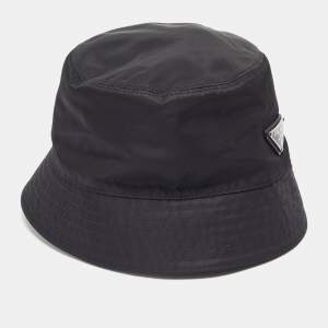 Prada Black Eco-Nylon Bucket Hat L