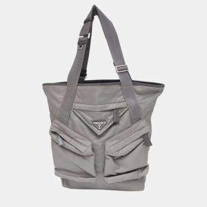 Prada Gray Nylon Tote Bag