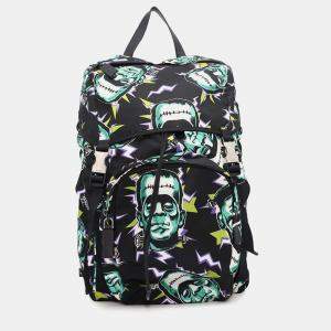 Prada Frankenstein Backpack Black/Multicolor Nylon 