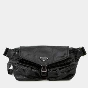 Pre Owned Prada Crossbody Bag Black Calf Leather