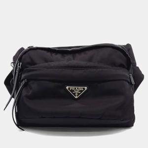 مملوكة مسبقًا Prada Black Nylon Re-Nylon Biker Bag