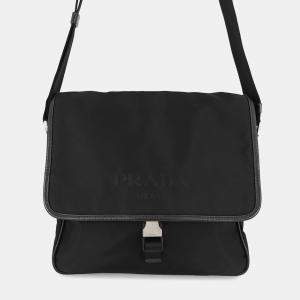 Pre Owned Prada Messenger Bag Black Nylon