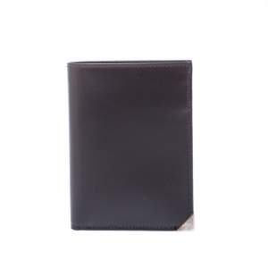 Prada Dark Brown Leather Bi Fold Card Holder