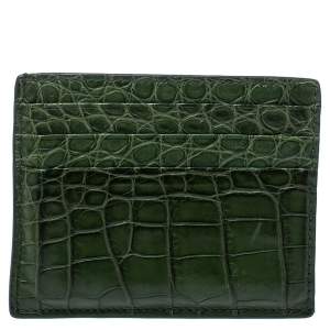Prada Emerald Green Crocodile Card Holder