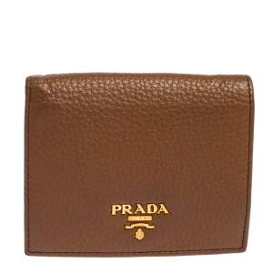 Prada Tan Leather Bifold Wallet