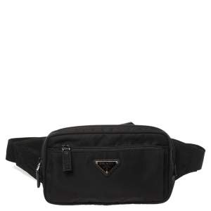 Prada Black Nylon Front Pocket Belt Bag