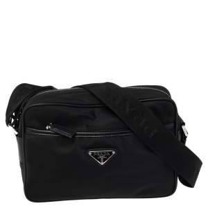 Prada Black Nylon and Saffiano Leather Shoulder bag