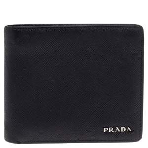 Prada Black Saffiano Leather Bifold Wallet  