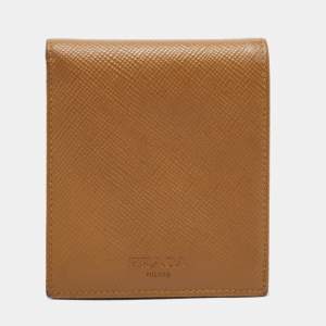 Prada Tan Saffiano Leather Bifold Wallet