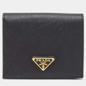 Prada Black Leather Bifold Wallet