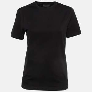 Prada Black Cotton Jersey Crew Neck T-Shirt XS