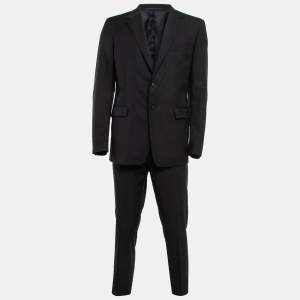 Prada Black Wool Blend Single Breasted Pants Suit XXL