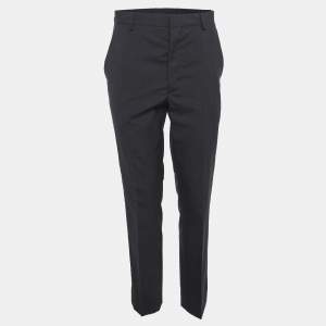 Prada Black Virgin Wool Trousers S