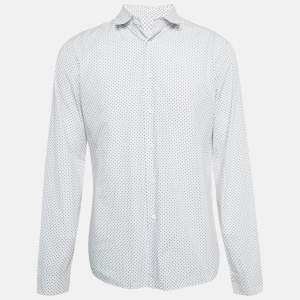 Prada Blue Stars Print Cotton Button Front Shirt XL