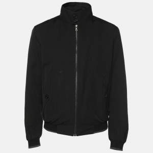 Prada Black Synthetic Zip Front Jacket M