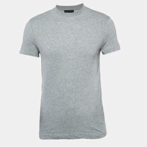 Prada Grey Cotton Crew Neck T-Shirt XS