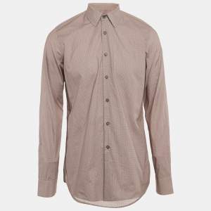 Prada Red Printed Cotton Button Front Shirt L