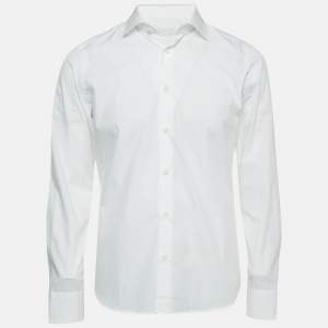 Prada White Cotton Long Sleeve Shirt M