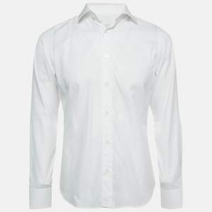 Prada White Cotton Long Sleeve Shirt M