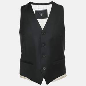 Prada Black Wool and Satin Vest M