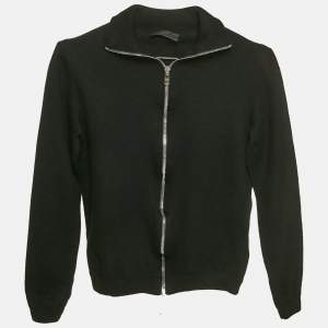 Prada Black Wool Zip-Up Jacket M