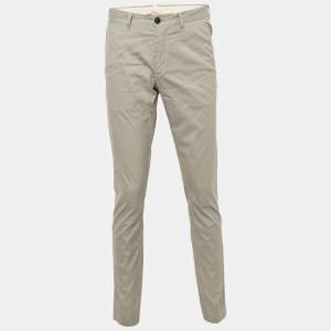 Prada Grey Cotton Regular Fit Trousers M