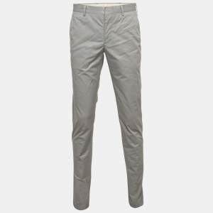 Prada Grey Cotton Formal Trousers M